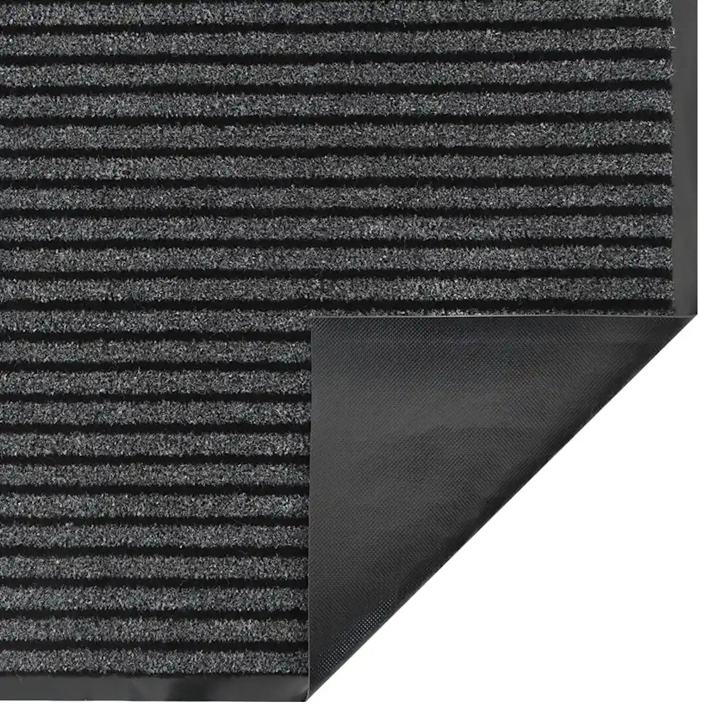 Zerbino a Strisce Nere e Grigie 115x200 cm 4105597
