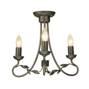 Plafoniera Olivia Elstead nera oro patina 3xE14 36cm