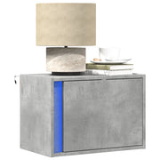 Comodini a Parete con Luci LED 2 pz Grigio Cemento 852096