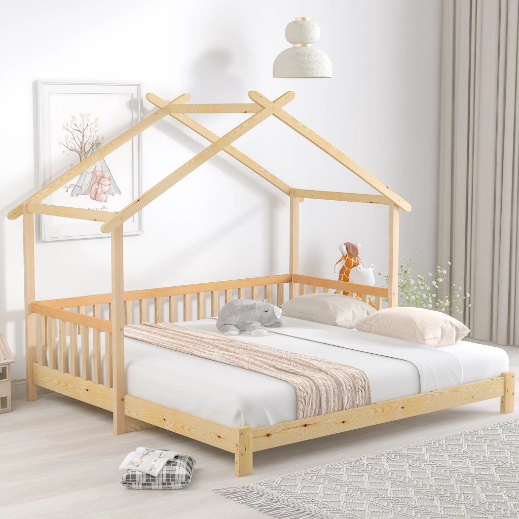 Letto a casa espandibile legno massello 200x180 cm
