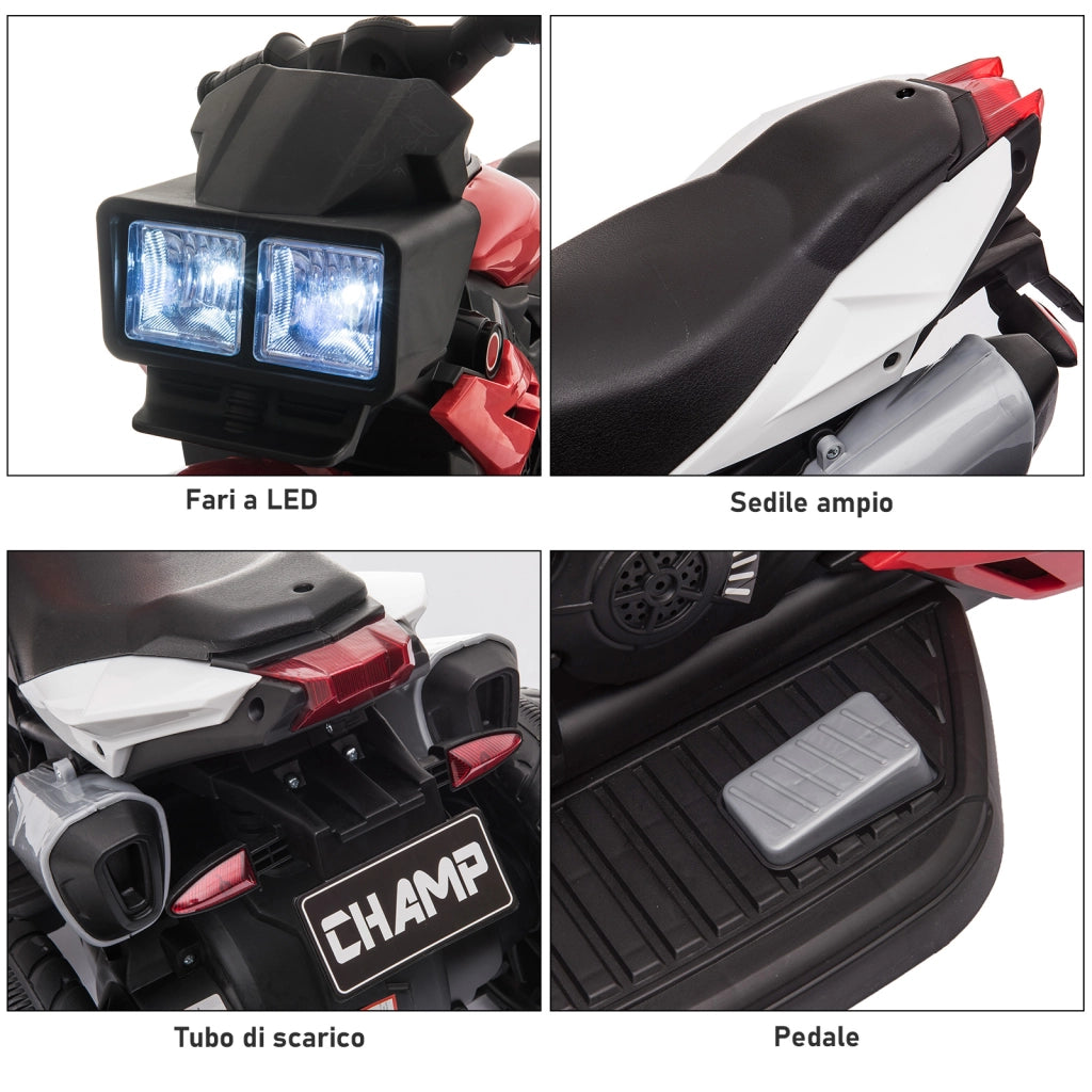 Moto Elettrica per Bambini ¨C Minimal ¨C Rosso, 86x42x52cm