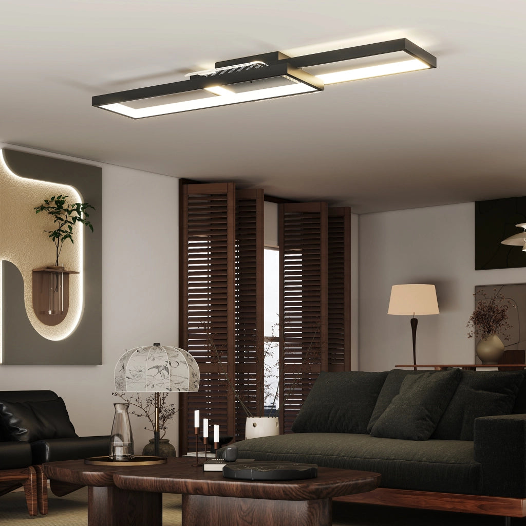 Plafonnier LED ¨C zephmum ¨C 70x30 cm, nero