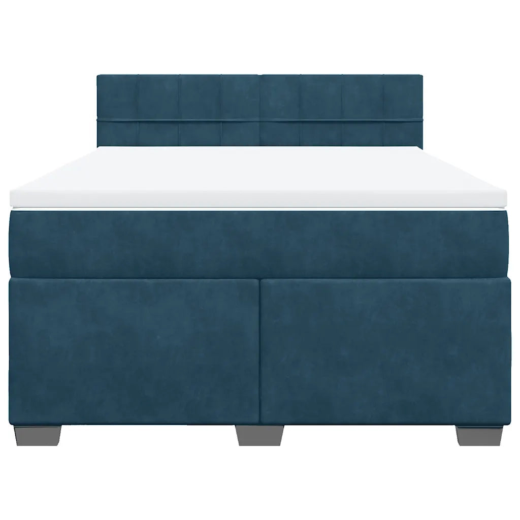 Giroletto a Molle con Materasso Blu 140x200 cm in Velluto 3288634