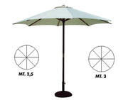OMBRELLONE IN LEGNO TONDO GOLD  ø cm.250 palo ø mm.48 a 8 stecche    VETTE
