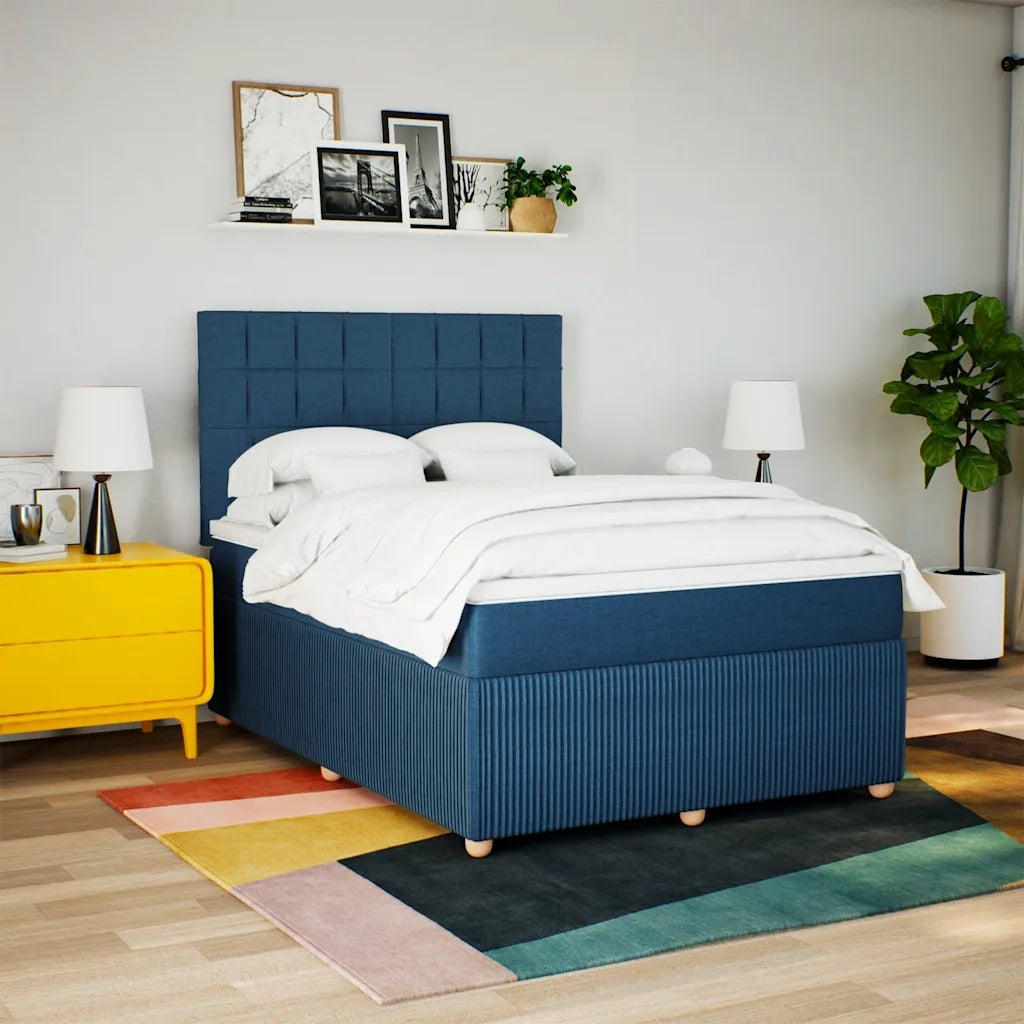 Giroletto a Molle con Materasso Blu 140x190 cm in Tessuto 3294357
