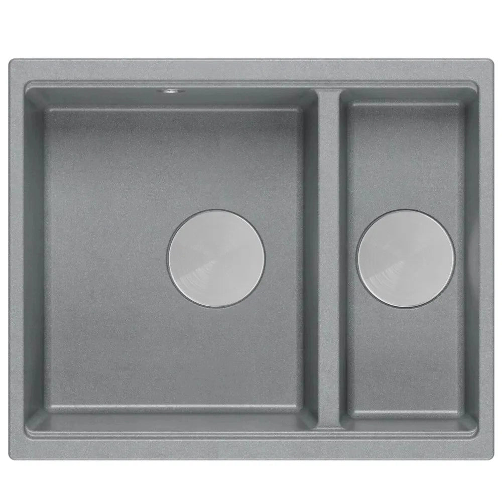 Lavello In Granito Logan 150 Grey Metallic Tappo rame spazzolato