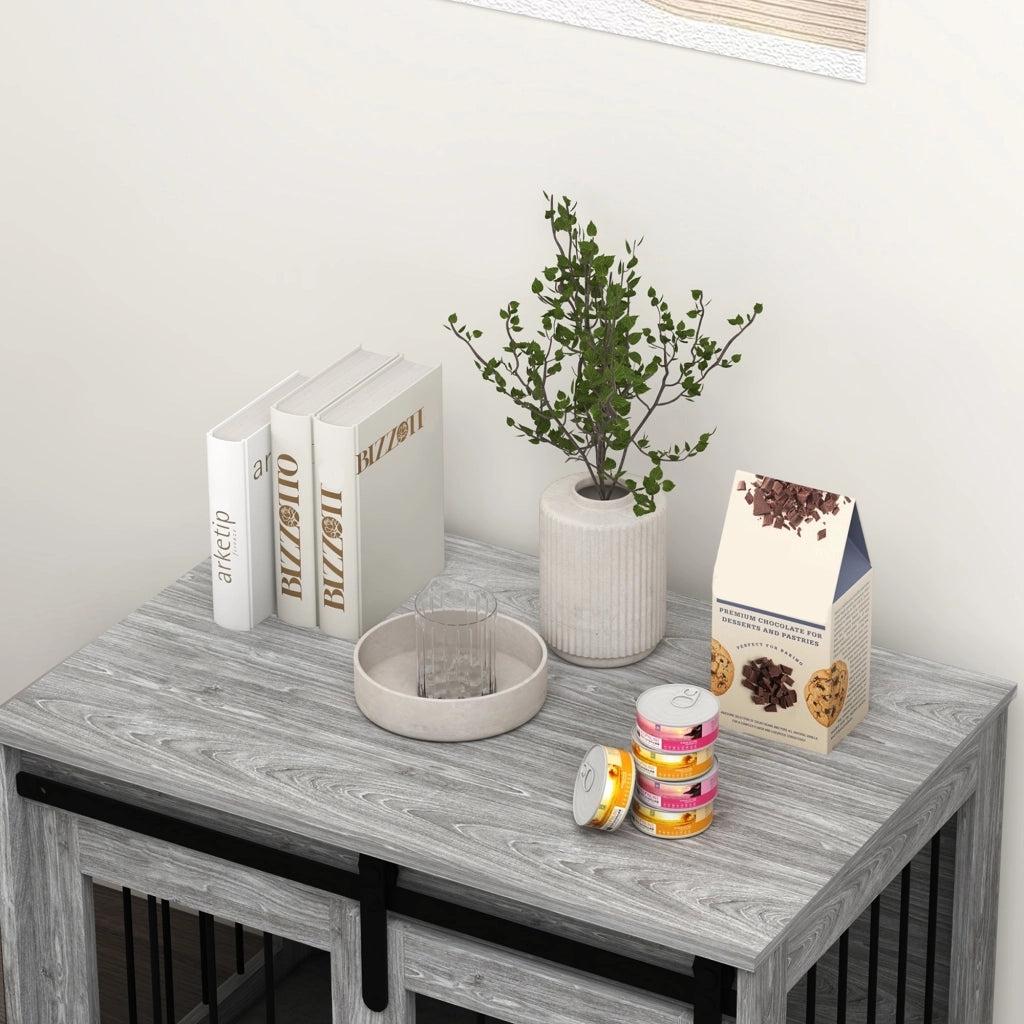 Gabbia trasportino per cani animali domestici ¨C Minimal ¨C effetto legno 80x54x57 cm
