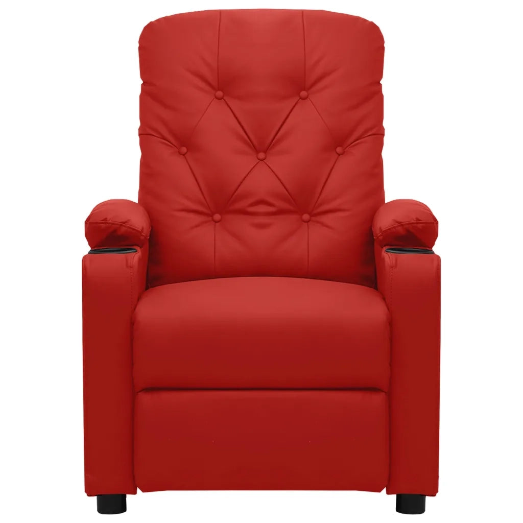 Poltrona Reclinabile Rosso Vino in Similpelle 339128