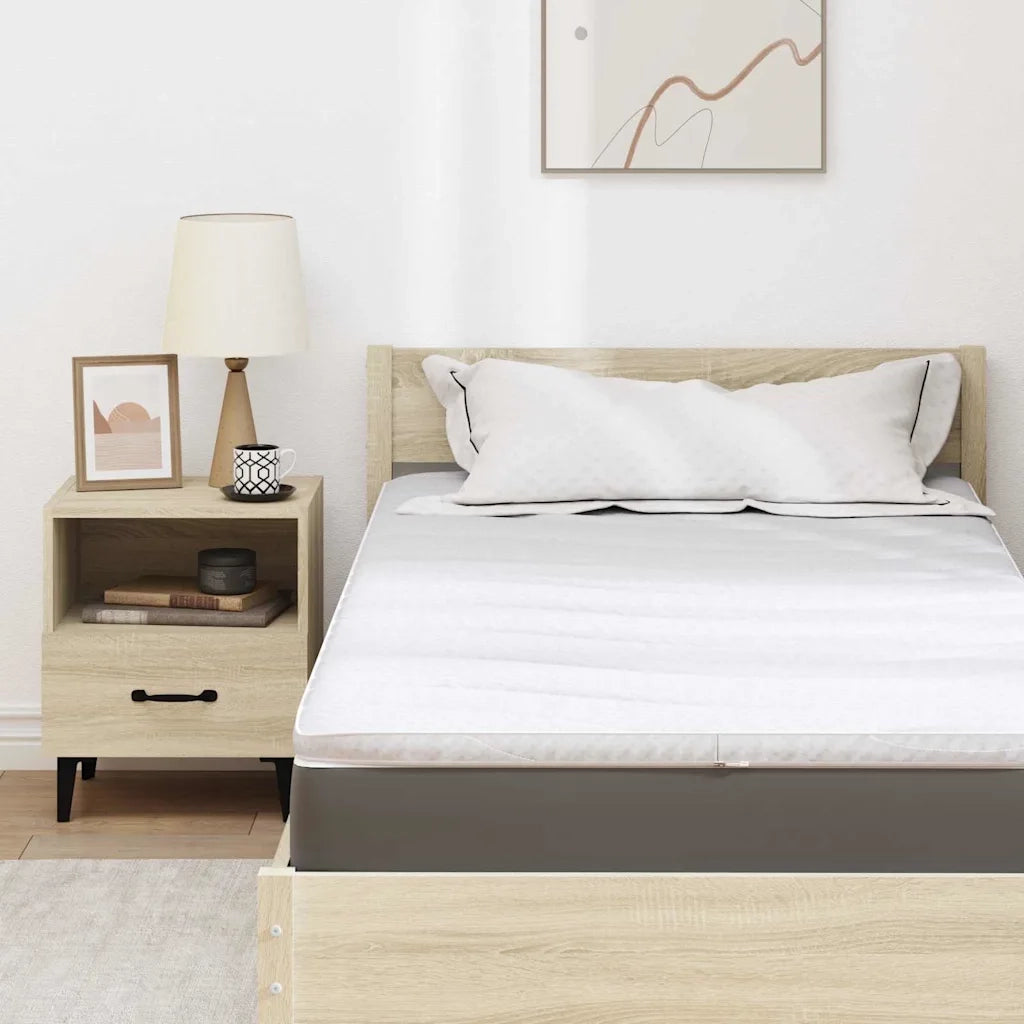 Topper per materasso Bianco 120 x 200 cm Tessuto a maglia 4106417