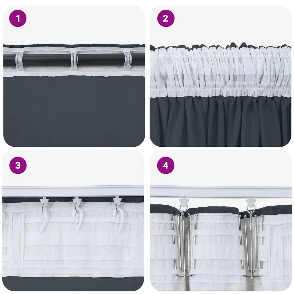 Tende in Velluto 2 pz Grigio Argento 245 x 140 cm Velluto