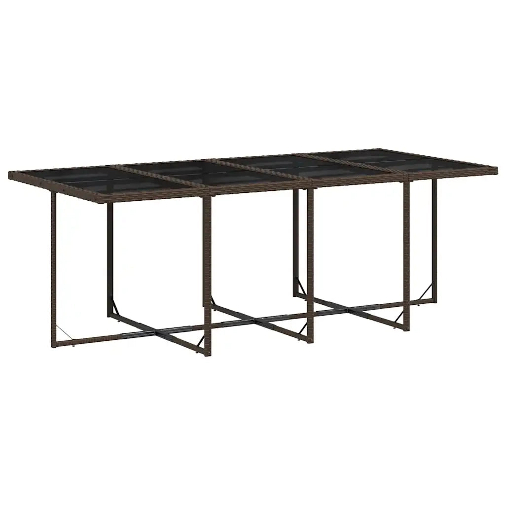 Set da Pranzo da Giardino 13pz con Cuscini Marrone Polyrattan 3211701