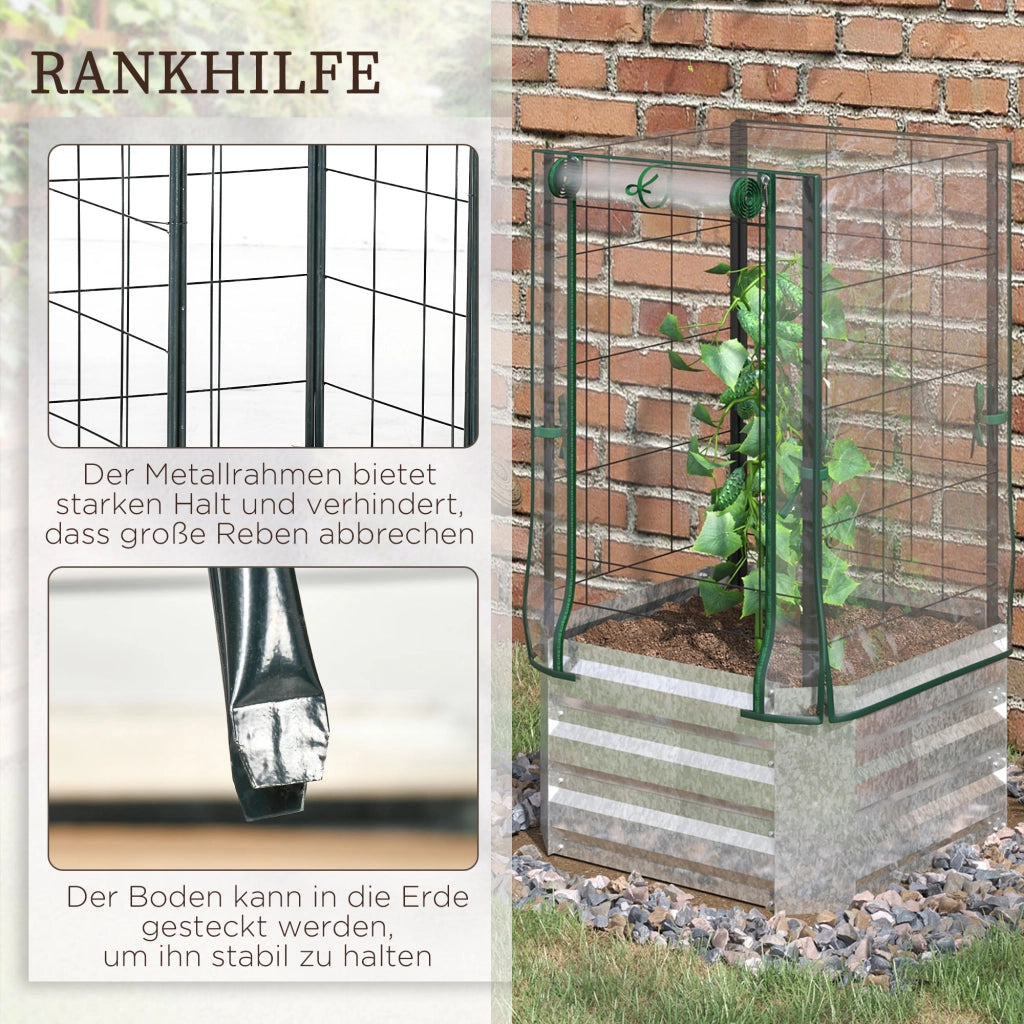 Set 3 Pezzi Giardino con Serra e Griglia ¨C Xylo ¨C Plastica 53x53x90 cm