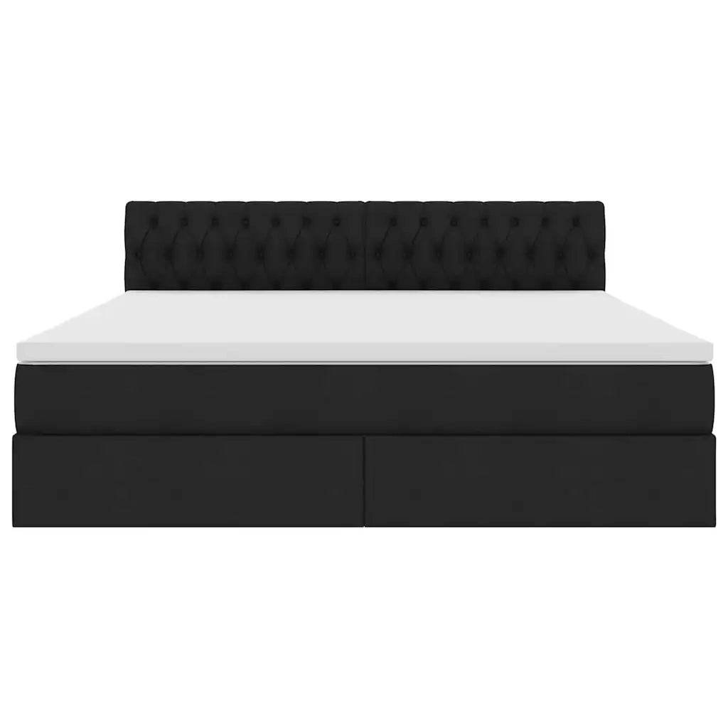 Letto con contenitore e materasso Nero 160 x 200 cm
