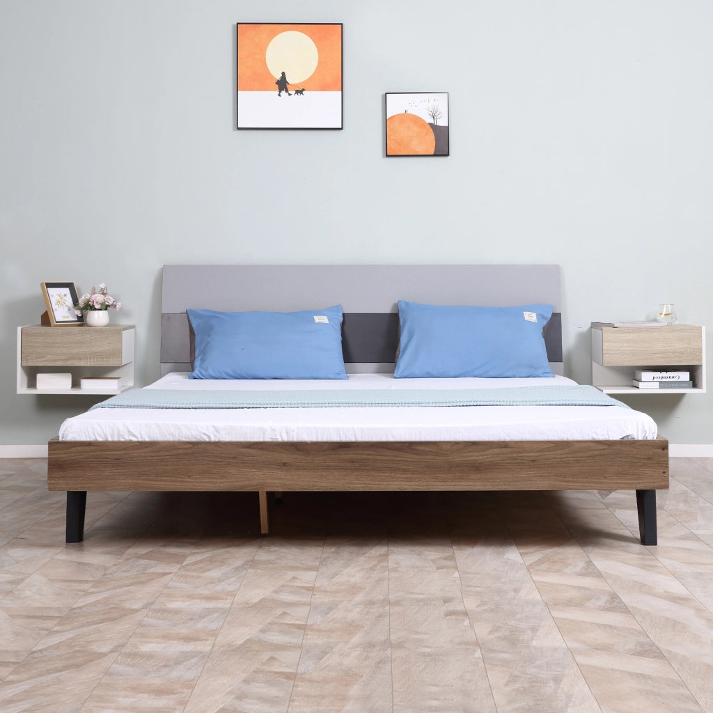 Comodini sospesi ¨C Minimal ¨C Bianco e rovere chiaro