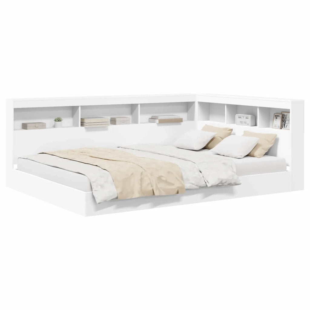 Letto Libreria Bianco 140 x 200 cm Legno multistrato 3335729