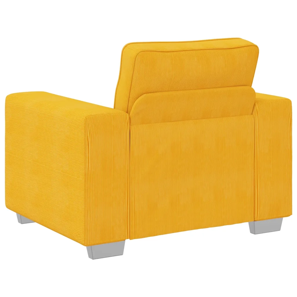 Divano Sedia-Poltrona-Sofa Relax Giallo Chiaro 60 cm in Tessuto di Velluto a Coste
