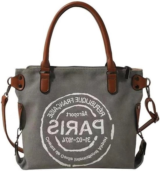 Borsa da donna in canapa per spiaggia e tempo libero con disegno crossover