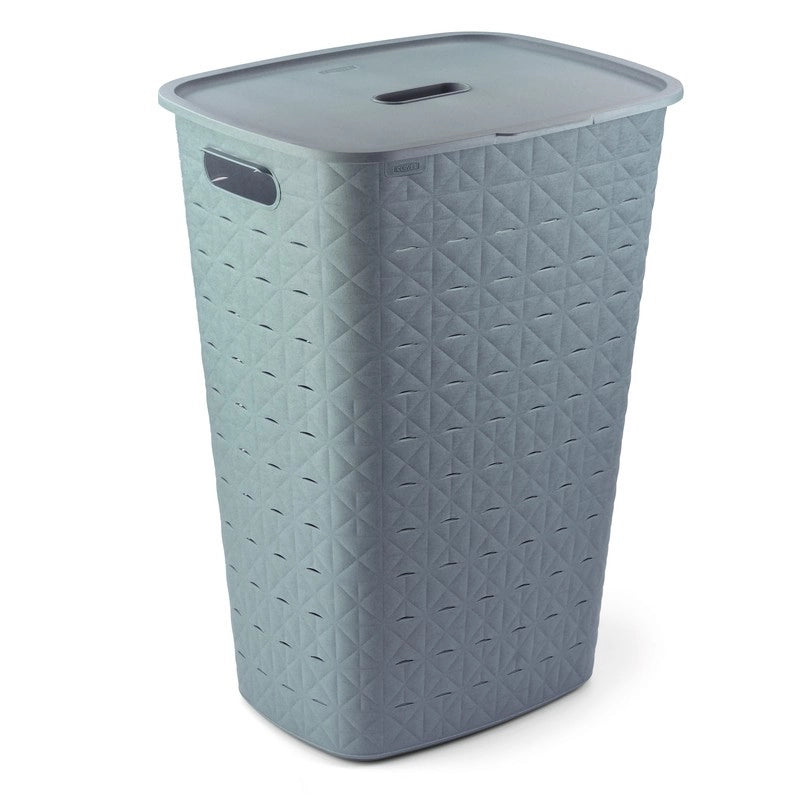 Cesta portabiancheria Curver Softex blu 56l cm 42x31,1x60 h