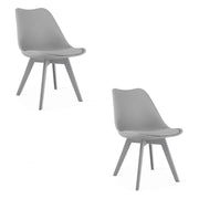 Set di 2 sedie Mark in polipropilene grigio con cuscino