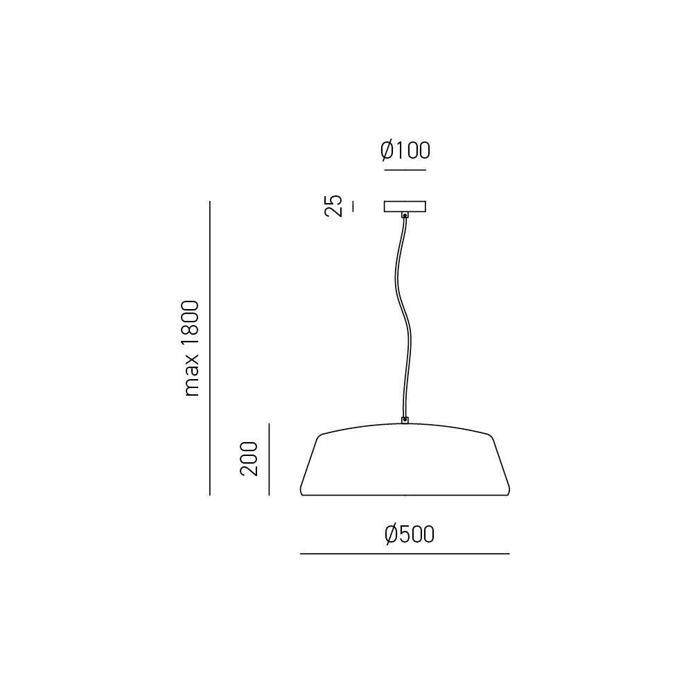 Lampada a Sospensione Blanca S/P - Design Moderno in Alluminio Nero Opaco, Attacco E27 Max 60W, Ideale per Ambienti Interni - Gealuce