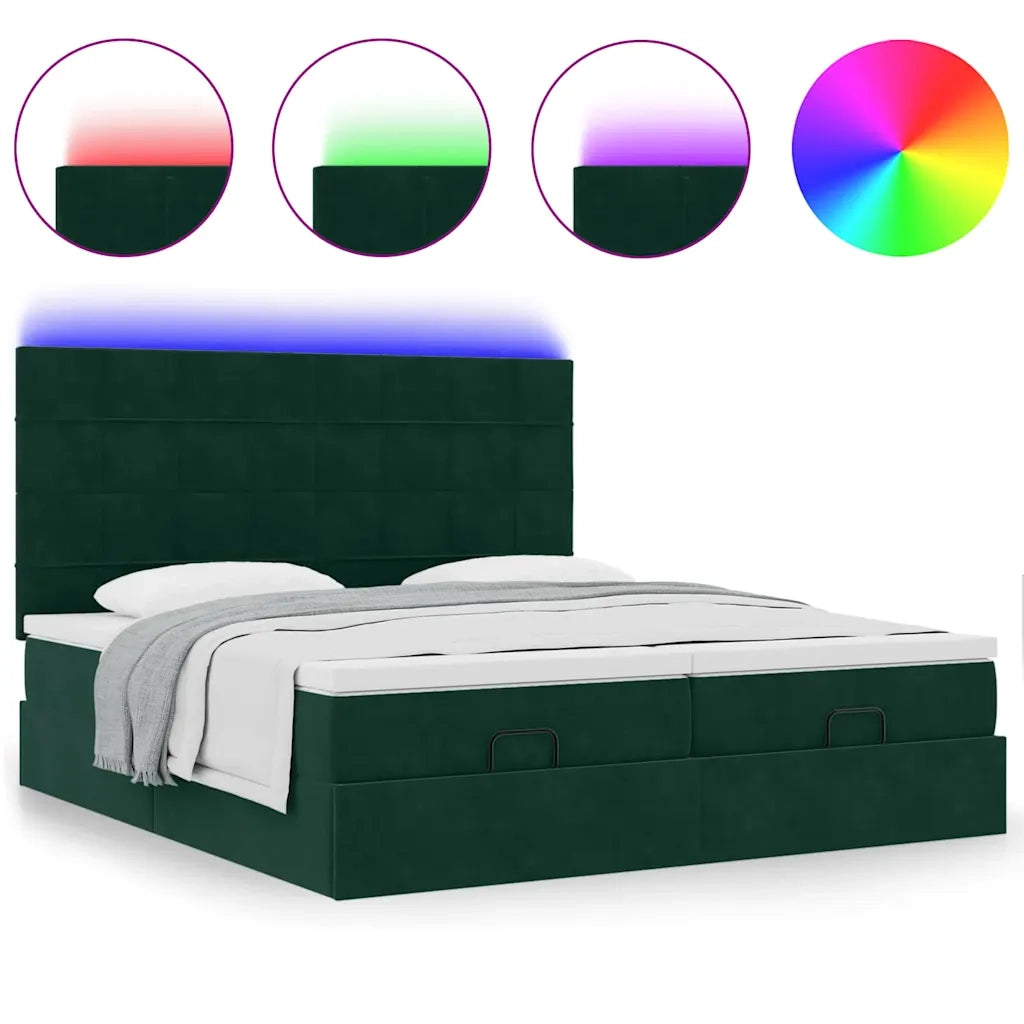 Struttura Letto Pouf con Materassi 180x200 cm Velluto 3314624