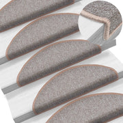 Tappetini per scale 10 pz 65x24x4 cm Marrone chiaro Semicircolari Grandi 149755