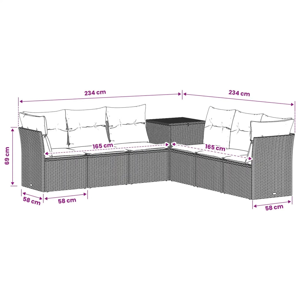 Set di divani 7 pz Beige e Grigio Chiaro 3448769