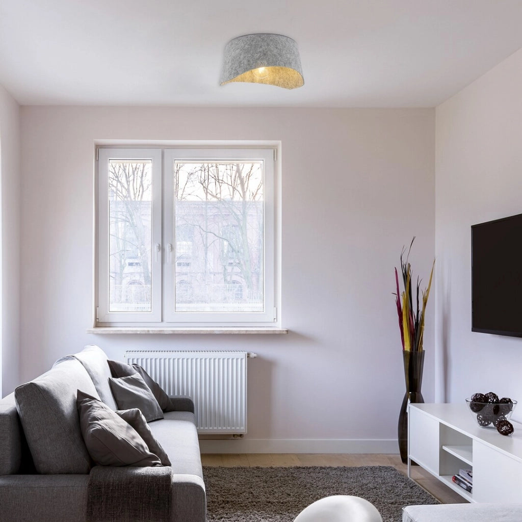 Plafoniera Rabalux Farelia feltro grigio Ø40 E27 10W