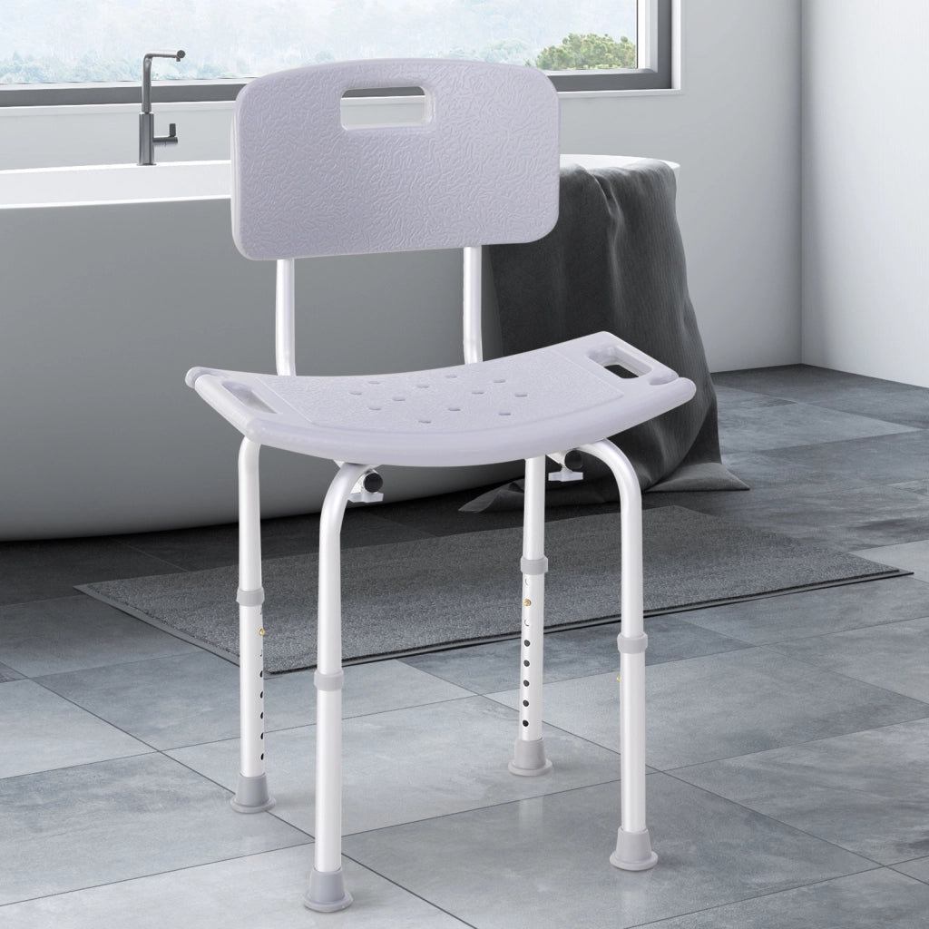 Sedia da Doccia per Bagno in Alluminio e Plastica ¨C Minimal ¨C Altezza Regolabile 71-88cm
