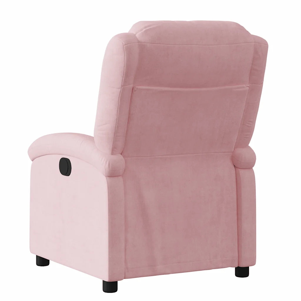 Poltrona Reclinabile Rosa in Velluto 371801