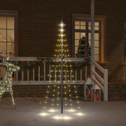 Albero di Natale Pennone Bianco Caldo 108 LED 180 cm 343518