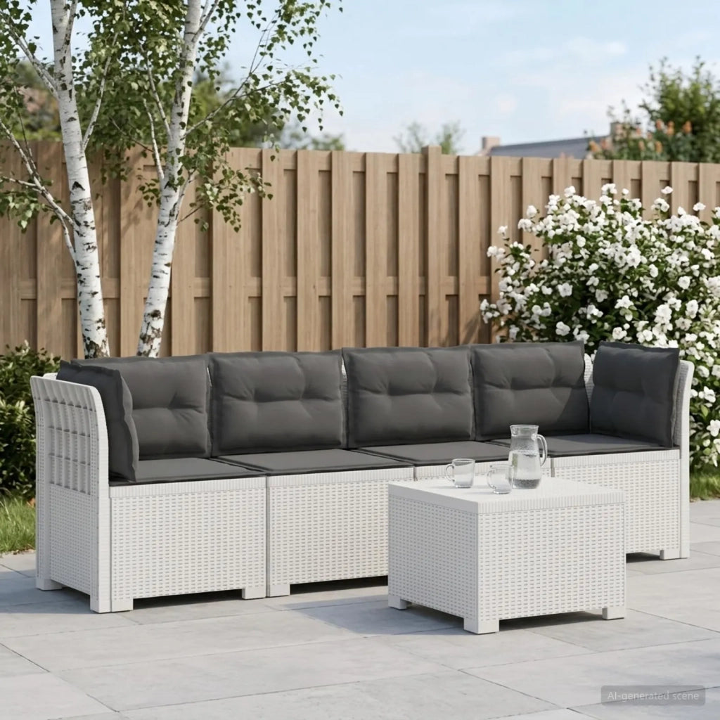 Divano da Giardino a 4 Posti con Cuscini in Stile Rattan PP 3443879
