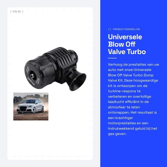 Valvola di scarico universale per turbo - Materiale in lega leggera - Forma a corno - Dimensioni 25mm/1 pollice - Resistente allo shock - affidabile per un utilizzo prolungato - Ventilatore turbo