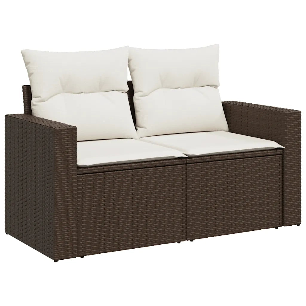 Set Divano da Giardino 6 pz con Cuscini Marrone in Polyrattan 3267273