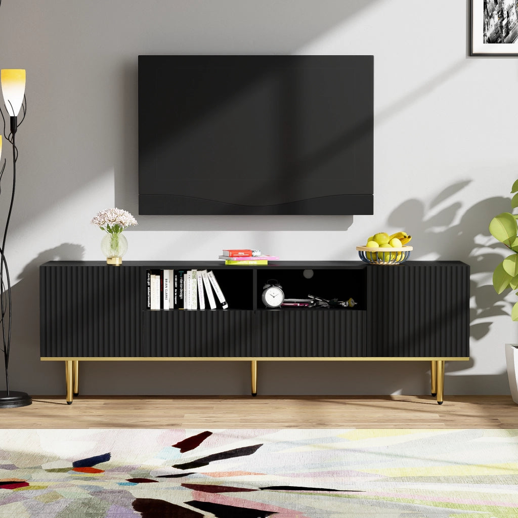 Mobile TV con Piedini e Bordo Dorati ¨C MINIMAL ¨C Legno, Design Moderno