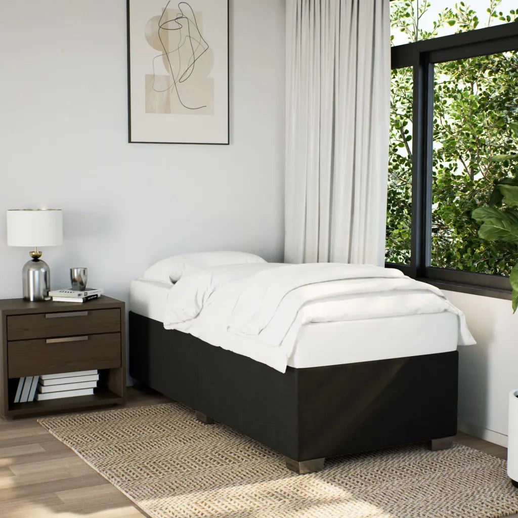 Letto singolo | Letto per adulti | Giroletto senza Materasso Nero 80x200 cm Tessuto