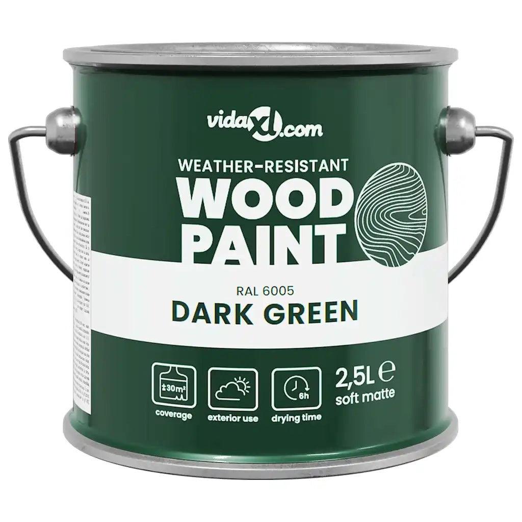 vidaXL Vernice per legno Verde 16.5 x 16.5 x 15.9 cm
