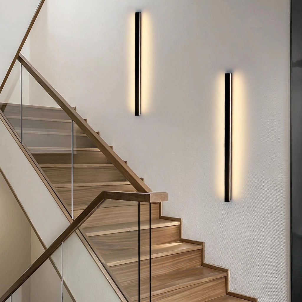ZMH Applique da parete a LED per interni nera 60cm lampada da parete moderna 3000K per corridoio e camera da letto