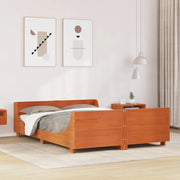 Letto senza Materasso-Struttura Letto Marrone Cera 120x200 cm in Legno di Pino 362339