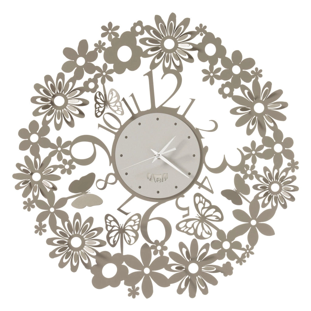 Orologio da parete di design Margherite Sabbia e bianco marmo
