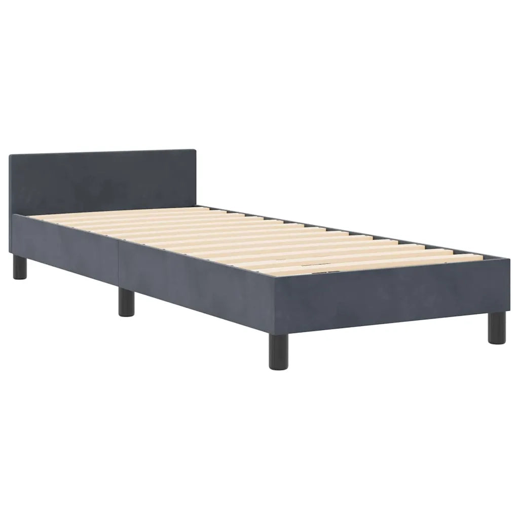 Letto a molle con testiera Grigio scuro 80 x 200 cm Velluto 3344838