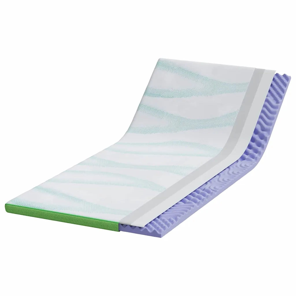 Topper per materasso Bianco e Verde 100 x 200 cm 4106169