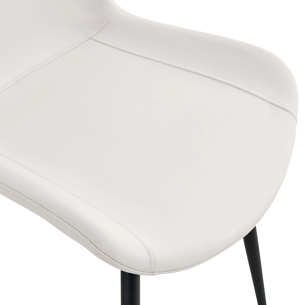 SEDIE da pranzo in PU bianco e metallo nero, Set da 4 pezzi