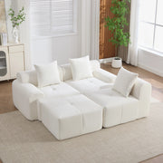 Sof¨¤ modulare a nuvola - Zephmum- 3 posti beige schiuma memory L 268x102x78 cm