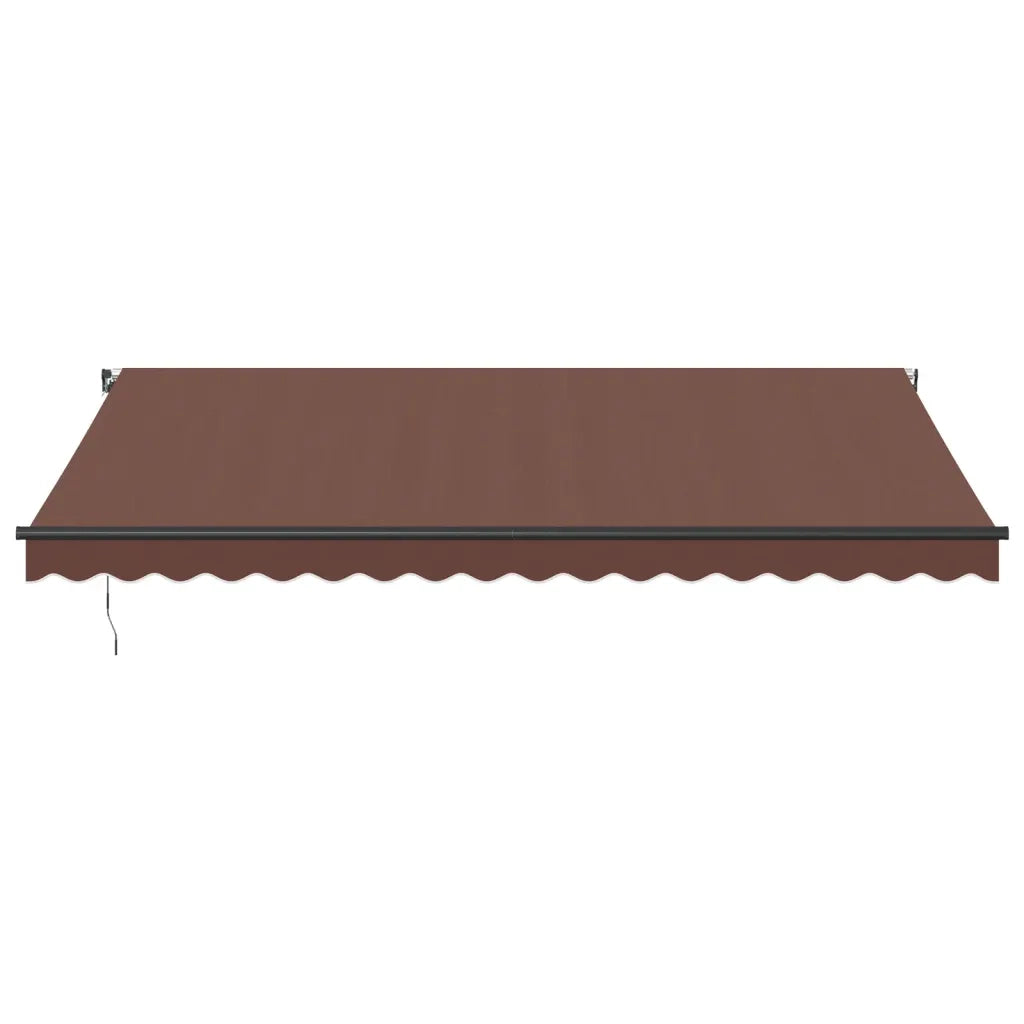 Tenda da Sole Retrattile Manuale con LED Marrone 450x350 cm 3215408