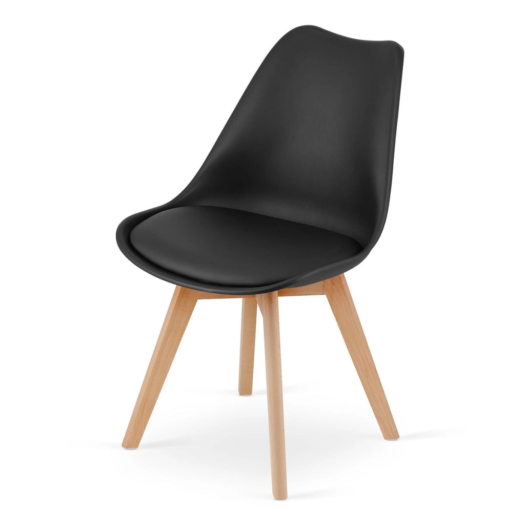 Set di 2 sedie Mark nere con gambe in faggio