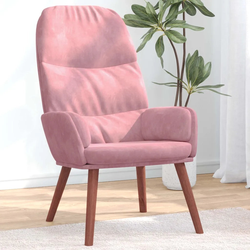 Sedia Relax Rosa in Velluto 4102614
