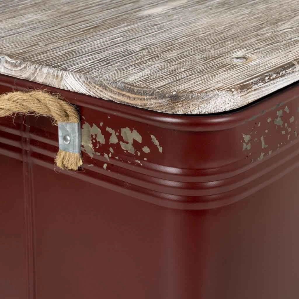 Set baule e 3 cassetti in metallo rosso
