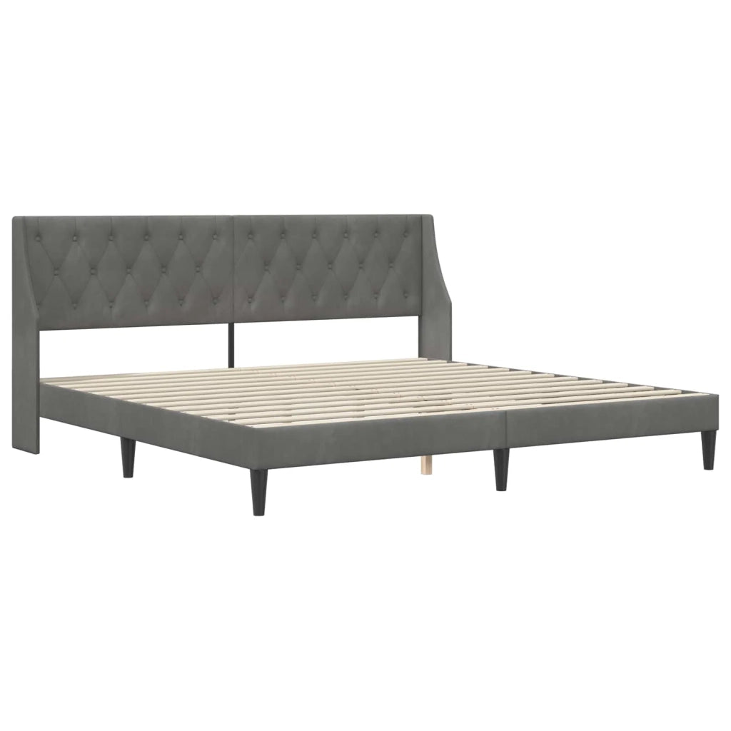 Letto matrimoniale | Letto per adulti | Struttura del letto Grigio scuro 180 x 200 cm Velluto
