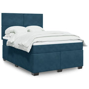 Giroletto a Molle con Materasso Blu 140x190 cm in Velluto